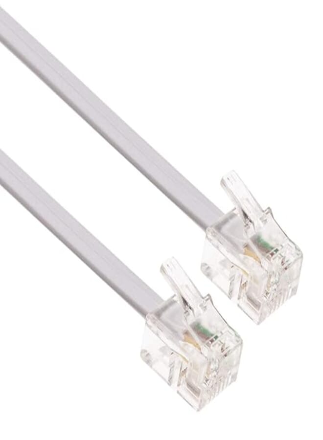 Keple RJ11 Cable ADSL 3ft Extension Lead Phone Cord Telephone Plug High Speed Xfinity Internet Broadband Male to Male Router and Modem to RJ11 Phone Socket, Microfilter, Landline Wire (White)